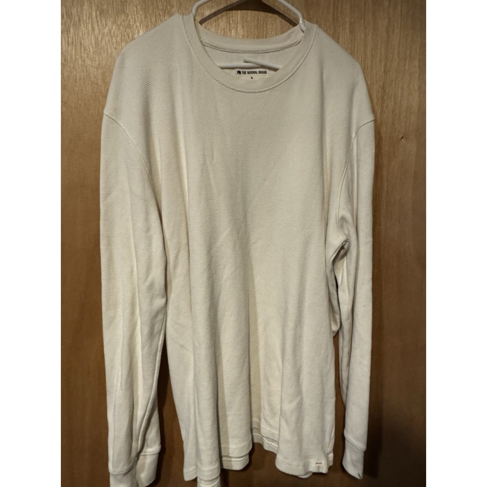 The Normal Brand Thermal Crew Men XL Cream Waffle Knit Base Layer Cotton (X)